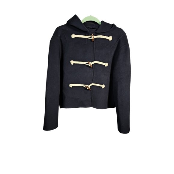 WEEKEND Max Mara PECCATI Cropped Virgin Wool hooded duffel coat Boxy Fit US4 - Picture 12 of 16